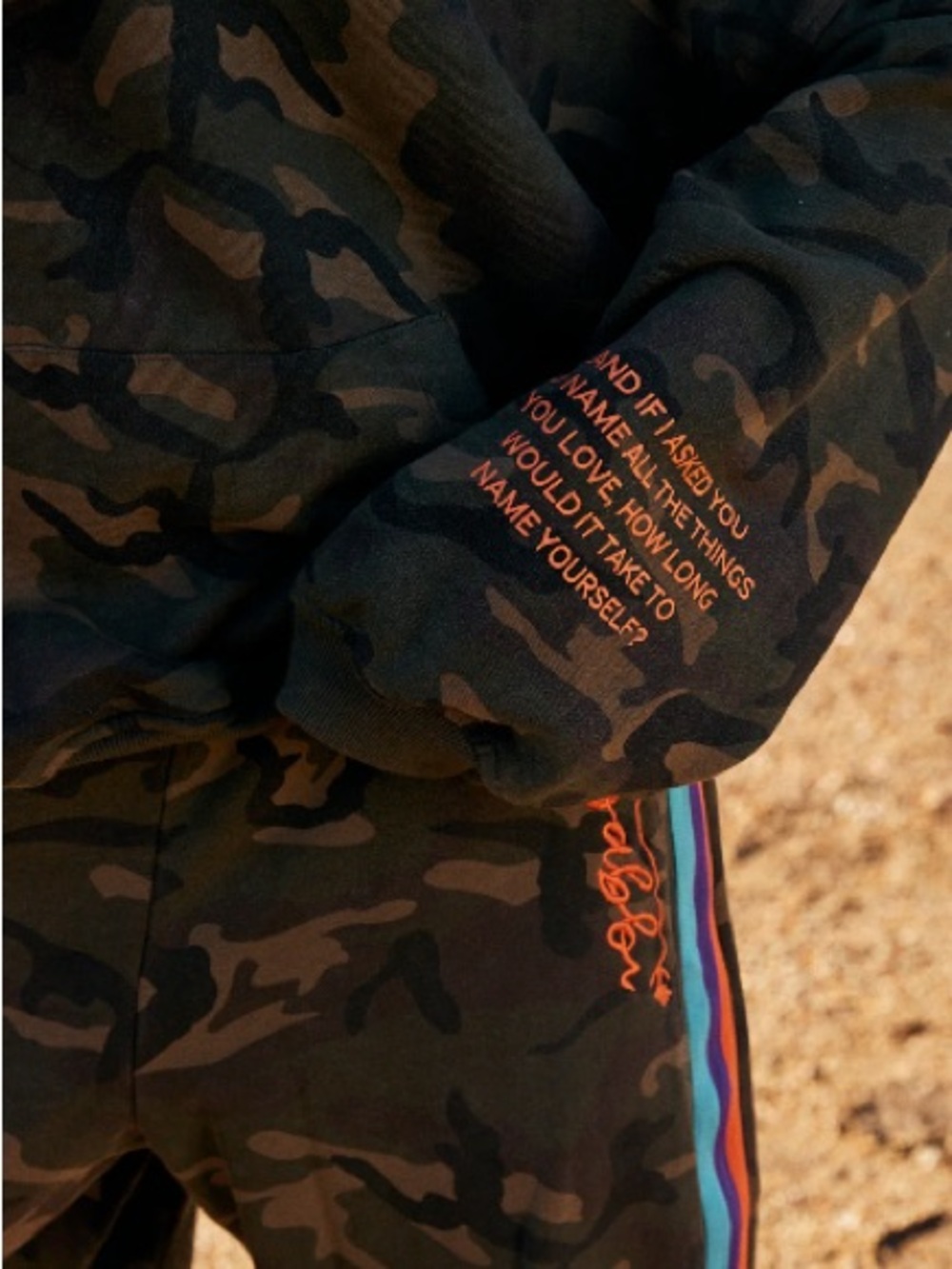 NWT Sabbi Name Yourself Camo Hoodie with Orange Script Logo - Picture 4 of 14
